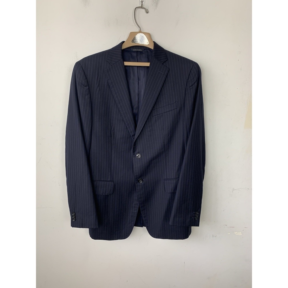 Banana Republic Mens Blazer 40R Blue Striped Easter Wool Wedding Modern Fit